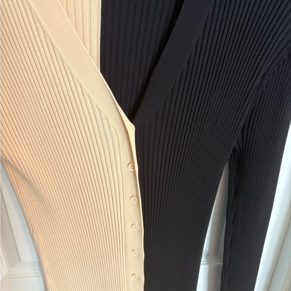 STAUD large Black and Tan shoko Ribbed Knit Dress - Picture 3 of 5